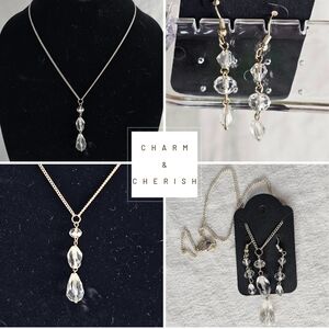 Charm & Cherish Silver Crystal Jewelry Set